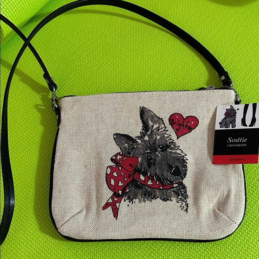 Brighton Scottie Dog Crossbody Bag - Black and Red